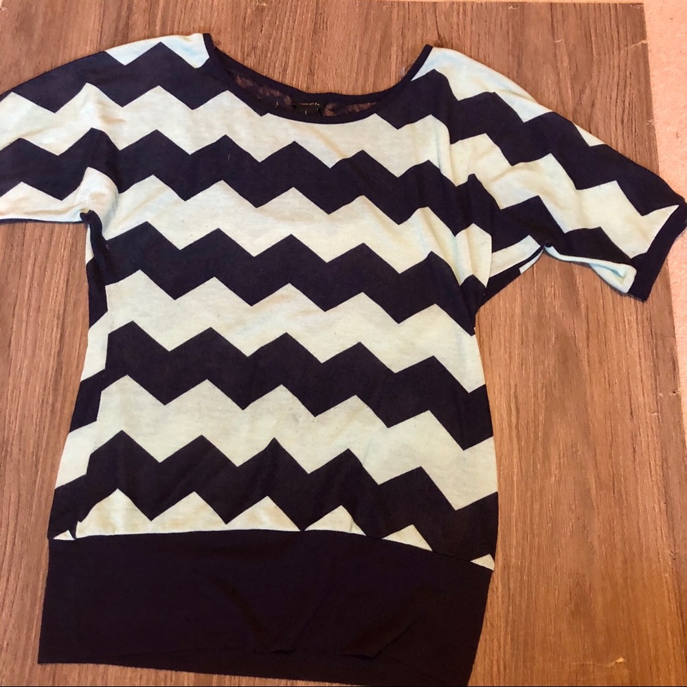 Lace Chevron Top Rue 21